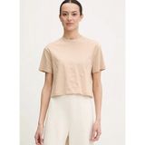 Guess Bej Kadın Yuvarlak Yaka Box Fit T-Shirt V2YI06K8HM0-G1G2 - Kahve - XS