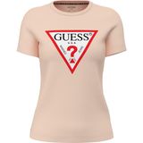 Guess Bej T-Shirt, L, 5003340686, Ekru, Kadın