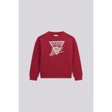 Guess Bg Store Kız Çocuk Bordo Baskılı Sweatshirt Truvakar Kol ile Rahat Comfort Kesim - 7 Yaş
