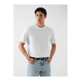 Guess Bisiklet Yaka Kısa Kollu Küçük Yamalı Pamuklu Modal Erkek Beyaz T-Shirt M6gı21k3053-G011
