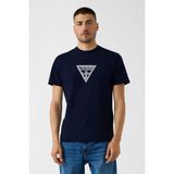 Guess Bisiklet Yaka Kısa Kollu Orta Üçgen Hd Baskılı Erkek Lacivert T-Shirt M6YI40K4226-G7V2