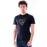 Guess Bisiklet Yaka Kısa Kollu Üçgen HD Çok Renkli Erkek Lacivert T-shirt M6GI11K2992-G7V2