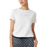 Guess Briana Aktif Regular Fit T-Shirt, XS, V3BI11J1314, Beyaz, Kadın