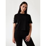 Guess Britney Kadın Aktif Boxy Fit T-Shirt V3RI08I3Z14, Siyah, XS