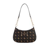 GUESS Carrie Quattro G omuz çantası, espresso logosu, standart beden