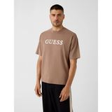Guess Chris Erkek Aktif Oversize Fit T-Shirt - Bej - L