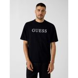 Guess Chris Erkek Aktif Oversize Fit T-Shirt - Siyah - L