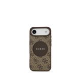 Guess Circle Classic Serisi iPhone 17 Air Yazı Logolu Magsafe Uyumlu Kahverengi Telefon Kılıfı
