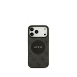 Guess Circle Classic Serisi Iphone 17 Pro Max Yazı Logolu Magsafe Uyumlu Telefon Kılıfı - Siyah