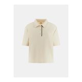Guess Clara Kutulu Kesim Polo Yakalı Kadın Beyaz Polo T-shirt V6GP12K3044-G047