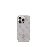 Guess Classic iPhone 15 Pro Max 4G Logolu Magsafe Uyumlu Pembe Telefon Kılıfı