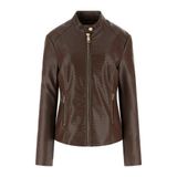 Guess Claudine Slim Fit Dik Yaka Biker Ceket W6RL52WL850 Bayan CEKET W6RL52 WL850 JBLK