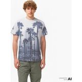 Guess Cn Palm Single 190 Erkek Gri T-Shirt - P9ZS-Gri - XL