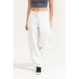 Guess Coreline Relaxed Fit Pantolon, M, W6GB10W1805, Beyaz, Kadın