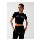 Guess Couture Aktif Boxy Fit T-Shirt, M, V3BI01K0232, Siyah, Kadın