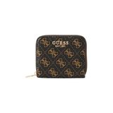 GUESS Cüzdan Laurel II SLG Small Zip Around Wallet Brown Logo Koyu Kahverengi