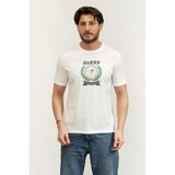 Guess Daven Erkek Aktif Regular Fit Bisiklet Yaka T-Shirt, Beyaz, XL