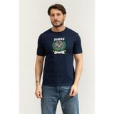Guess Daven Erkek Regular Fit Bisiklet Yaka T-Shirt, Lacivert