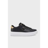 Guess Denesa Deri Karışımlı Logolu Kalın Taban Sneaker Ayakkabı FLJD12LEA12 Bayan Ayakkabı FLJD12 LEA12 Blkgo - 2J9-Siyah