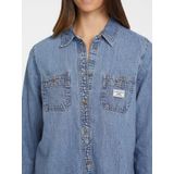 Guess Denim Gömlek, XS, W4YH37D5EI2, Mavi, Kadın