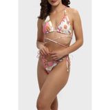 Guess Desenli Bağlama Detaylı Removable Üçgen Bikini Üstü Bayan BİKİNİ ÜSTÜ E3GJ06MC04R P63W