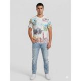 Guess Desenli Riviera Bisiklet Yaka T-Shirt M4GI54K9RM1 - Beyaz