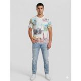 GUESS Desenli Riviera Bisiklet Yaka T-Shirt M4GI54K9RM1