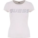 Guess Ekru Kadın Slim Fit Taşlı T-Shirt V5GI20J1314-G6K5 - Krem - XS