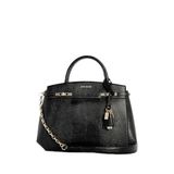 GUESS El çantası Omuz çantası Melinda Triple Compartment Satchel Black siyah