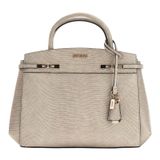 GUESS El çantası Omuz çantası Melinda Triple Compartment Satchel Light boz kahverengi bej