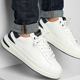 Guess Elba Deri Erkek Sneaker FMTLBALEL12 - Beyaz - Mavi