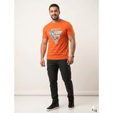 Guess Erkek Baskılı Bisiklet Yaka T-Shirt M4GI16I3Z14 - Turuncu - XS