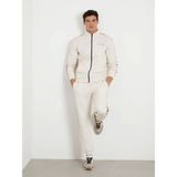 Guess Erkek Beyaz Dik Yaka Zip Ceket - 2XL