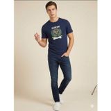 GUESS Erkek Bisiklet Yaka Logolu Tenis Baskılı Slim Fit T-Shirt Z6GI16K3206