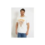 GUESS Erkek Ejderha Baskılı Bisiklet Yaka Pamuklu Kısa Kollu T-Shirt M4GI21K8FQ4