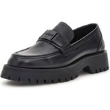Guess Erkek Gorizia Siyah Deri Erkek Makosen Kalın Tabanlı Slip-on Ayakkabı Modern Tasarım - 42
