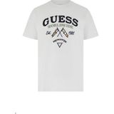 Guess Erkek Jersey Regular Fit T-Shirt - Beyaz