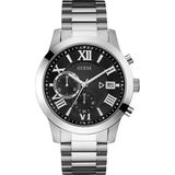 Guess Erkek Kol Saati Metalik Gri Çelik Kasa 5 ATM Suya Dayanıklı 44 mm Siyah Kadran - Standart