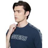 Guess Erkek Lacivert Arlo Regular Fit T-shirt XL, Arlo