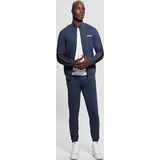 Guess Erkek Mavi Logolu Fermuarlı Sweatshirt