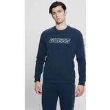 Guess Erkek Mavi Logolu Sweatshirt
