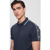 Guess Erkek Mavi Quattro G Şeritli Polo Tişört