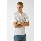 Guess Erkek Pamuklu Standart Kesim Logo İşlemeli T-Shirt - Beyaz