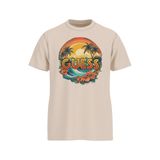 Guess Erkek Regular Fit T-Shirt, Krem