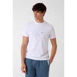 Guess Erkek Tiberio Aktif Oversize Fit T-Shirt - Beyaz - L