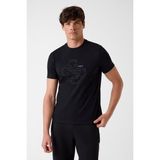 Guess Erkek Tiberio Aktif Oversize Fit T-Shirt - Siyah - L
