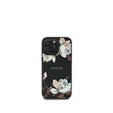 Guess Flowers Serisi iPhone 15 Pro Max Magsafe Uyumlu Siyah Telefon Kılıfı