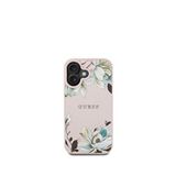 Guess Flowers Serisi iPhone 16 Magsafe Uyumlu Pembe Telefon Kılıfı