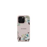 Guess Flowers Serisi iPhone 16 Pro Magsafe Uyumlu Pembe Telefon Kılıfı