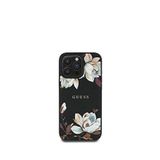 Guess Flowers Serisi iPhone 16 Pro Magsafe Uyumlu Siyah Telefon Kılıfı